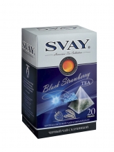 Чай черный Svay Black Strawberry (Клубника), упаковка 20 пирамидок по 2,5 г