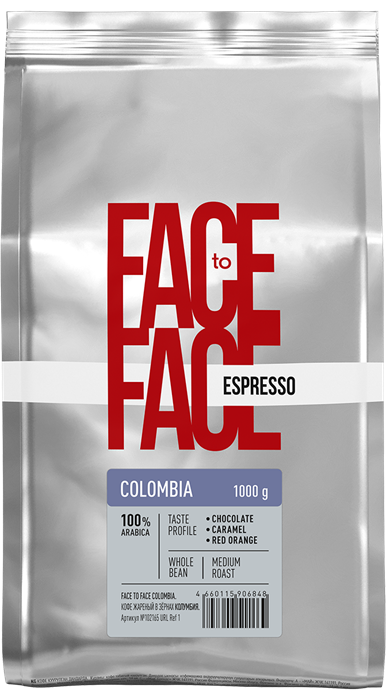 Кофе в зернах FACE TO FACE Colombia (Колумбия) 1 кг, 100% Арабика 7162390 - фото 3100