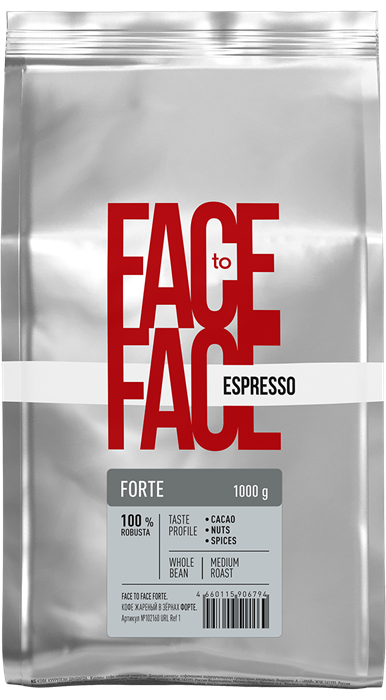 Кофе в зернах FACE TO FACE Forte (Форте) 1 кг, 100% Робуста 7162392 - фото 3101