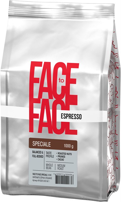 Кофе в зёрнах FACE TO FACE Speciale (Спешиале) 1 кг 7162926
