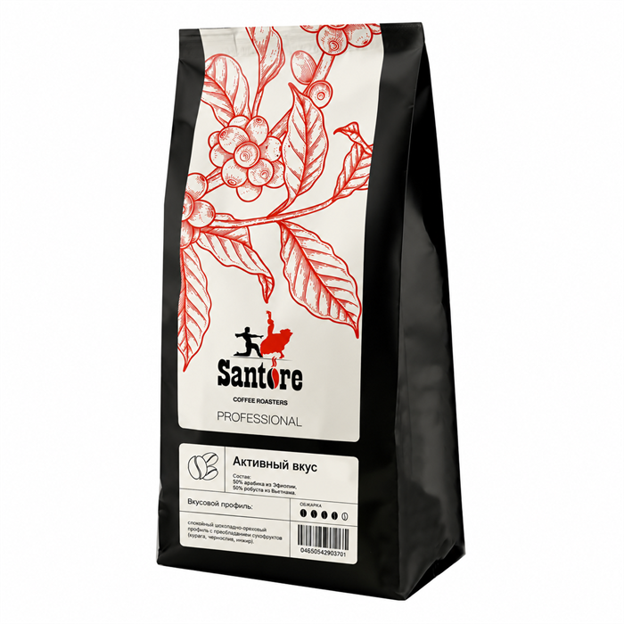 Кофе в зёрнах Активный вкус (IntensoBlend) Santore (Санторе) 1 кг,50% Арабика - 50% Робуста 7163162