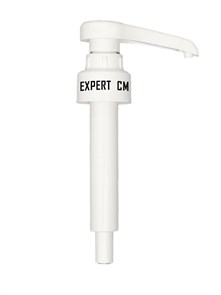 Помпа-дозатор EXPERT CM (Эксперт СМ) для стеклянной бутылки с сиропом, на порцию 5 мл, белая с логотипом 003326