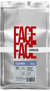 Кофе в зернах FACE TO FACE Colombia (Колумбия) 1 кг, 100% Арабика 7162390