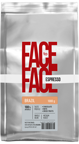 Кофе в зёрнах FACE TO FACE Brazil (Бразилия) 1 кг 100% Арабика, ср. обж 7162387